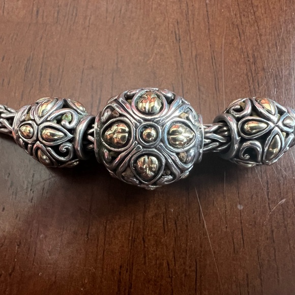 John Hardy vintage Jaisalmer three bead gold & silver necklace - Picture 6 of 9